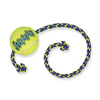KONG SQUEAKAIR BAL MET TOUW GEEL / BLAUW 52X6,5X6,5 CM - thumbnail