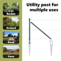 VidaXL Afrasteringspaal 13 pcs groen staal - thumbnail