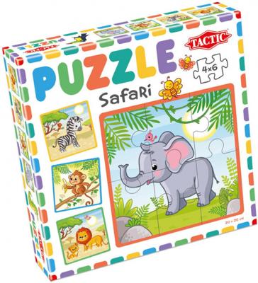 Tactic puzzel Safari junior 20 x 20 cm karton 4-delig