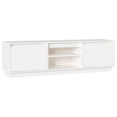 Tv-meubel 140x35x40 cm massief grenenhout wit
