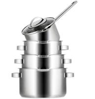 Sola Pannenset Pearl - RVS - Kookpan ø 16, 18, 20 cm & Steelpan ø 16 cm - Inductie geschikt - 4 Delig - thumbnail