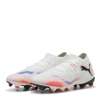 PUMA Future 8 Match Gras / Kunstgras Voetbalschoenen (MG) Wit Felrood Blauw - thumbnail