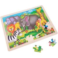 Playwood houten legpuzzel wilde dieren - thumbnail