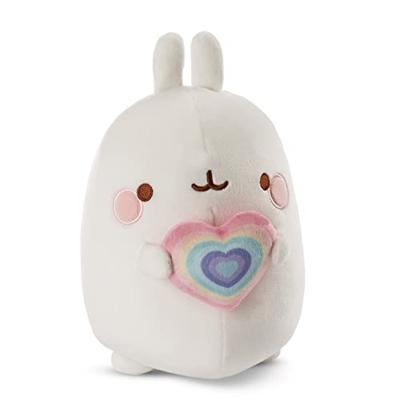 Nici pluchen knuffel molang regenboog met hart in geschenkdoos, 16cm