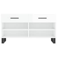 Schoenenbank 102x35x55 cm bewerkt hout hoogglans wit - thumbnail