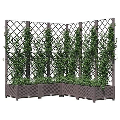 Plantenbak met latwerk 120x120x121,5 cm polypropeen bruin Plantenbak met latwerk 120x120x121,5 cm polypropeen bruin