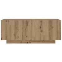 Tv-meubel 100x35x40 cm bewerkt hout artisanaal eikenkleurig - thumbnail