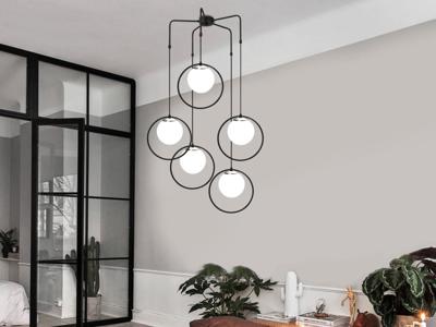 Hanglamp MORNINGTON 5 lampen zwart