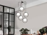 Hanglamp MORNINGTON 5 lampen zwart - thumbnail