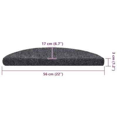 Trapmatten Zelfklevend 30 stuks 56x17x3 cm Donkergrijs Halfrond