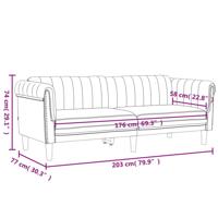 3-delige Loungeset fluweel lichtgrijs - thumbnail