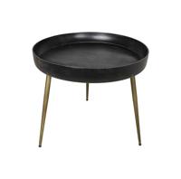 HSM Collection bijzettafel Ventura - zwart/goud - 52x60 cm - thumbnail