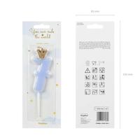 Lichtblauwe Kaars Met Kroontje Cijfer 7 - thumbnail