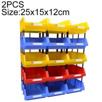 2 PC's verdikte schuine Plastic doos gecombineerd delen vak materiële vak levering van willekeurige kleur grootte: 25 cm X 15 cm X 12 cm - thumbnail