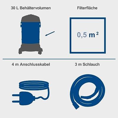Scheppach Nat en droogstofzuiger NTS30 - thumbnail