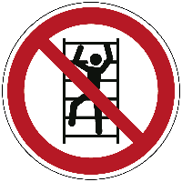 Klimmen verboden - Ø 150 mm - Kunststof bord - thumbnail