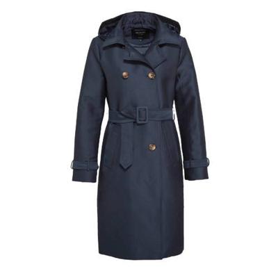 LOLALIZA trenchcoat met ceintuur en capuchon donkerblauw LOLALIZA trenchcoat met ceintuur en capuchon donkerblauw