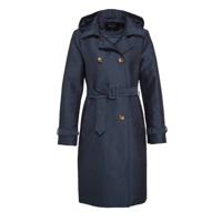 LOLALIZA trenchcoat met ceintuur en capuchon donkerblauw - thumbnail
