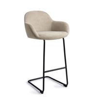 Jesper Home Barkruk 'Kushi' Arch Black, kleur Ivory Ivy (zithoogte 77cm) - thumbnail