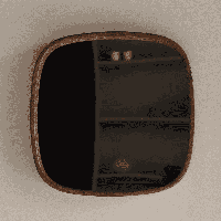 ZILT Vierkante Spiegel 'Rania' Rubberhout, 50 x 50cm - thumbnail