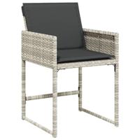 Tuinstoelen 4 st met kussens poly rattan lichtgrijs - thumbnail