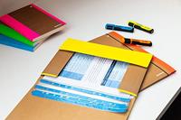 DONAU klemplaat, A4, hardboard karton, staand, bruin-oranje - thumbnail