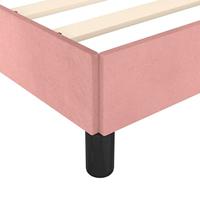 Bedframe met hoofdeinde fluweel roze 140x190 cm - thumbnail