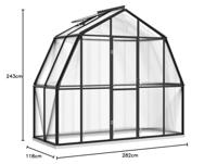 VidaXL Broeikas met basisframe 3,3 m² aluminium antracietkleurig - thumbnail