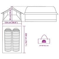 VidaXL Tent 2-persoons waterdicht olijfgroen - thumbnail