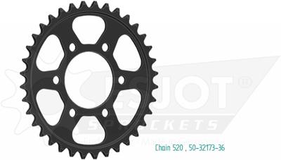 ESJOT Chain wheel 520 36z steel black