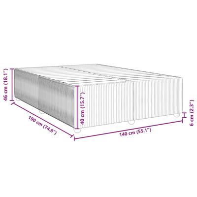 Bedframe zonder matras 140x190 cm fluweel lichtgrijs