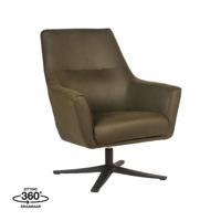 LABEL51 Draaibare Fauteuil 'Tod' Microfiber, kleur Army Green - thumbnail