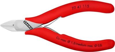 Knipex Elektronicazijsnijtang | lengte 115 mm model 2 | facet nee kunststof mantel | spiegelgepolijst | 1 stuk - 77 41 115 - 77 41 115