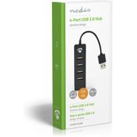 Nedis USB-Hub | USB-A Male | 4x USB A Female | 4-Poorts | 1 stuks - UHUBU2420BK - UHUBU2420BK - thumbnail