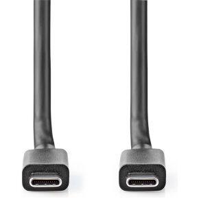 Nedis USB-Kabel | USB 3.2 Gen 2x2 | USB-C Male | USB-C Male | 100 W | 4K@60Hz | 20 Gbps | Vernikkeld | 2.00 m | Rond | PVC | Zwart | Label - Nedis USB-Kabel | USB 3.2 Gen 2x2 | USB-C Male | USB-C Male | 100 W | 4K@60Hz | 20 Gbps | Vernikkeld | 2.00 m | Rond | PVC | Zwart | Label -