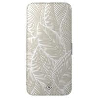 Samsung Galaxy A57 flipcase - Palm leaves beige - thumbnail