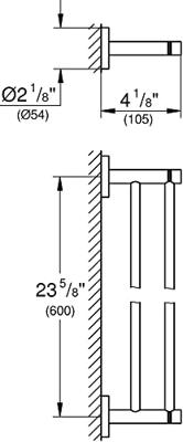 Grohe Essentials Handdoekhouder 65,4x10,5x5,4 cm Hard Graphite