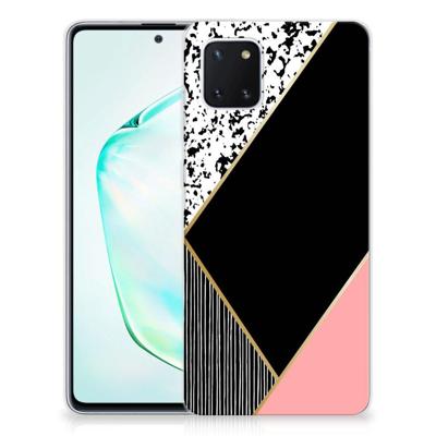 Samsung Galaxy Note 10 Lite | TPU Hoesje | Zwart Roze Vormen