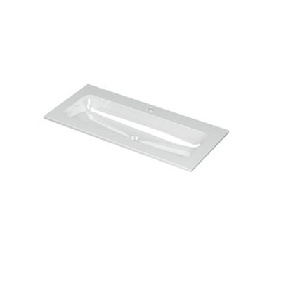 INK Aspekt Wastafel Porselein Centraal met 1 Kraangat - 1000x450x15 mm - Glans Wit