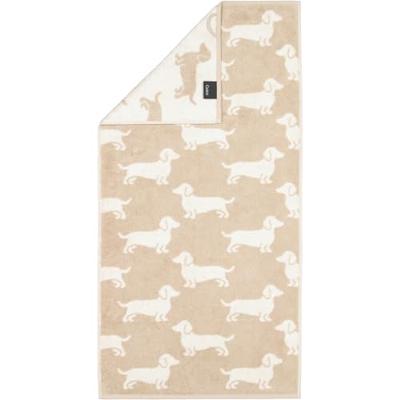 Cawö Cawo We love Dogs gemustert 6246 Handdoek 50x100 natur/beige