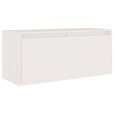 Wandkast 80x30x35 cm massief grenenhout wit