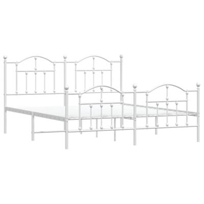 Bedframe met hoofd- en voeteneinde metaal wit 183x213 cm Bedframe met hoofd- en voeteneinde metaal wit 183x213 cm