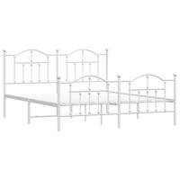 Bedframe met hoofd- en voeteneinde metaal wit 183x213 cm - thumbnail