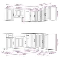 11-delige Keukenkastenset Kalmar bewerkt hout sonoma eikenkleur - thumbnail
