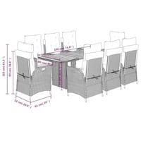 9-delige Tuinset poly rattan zwart - thumbnail