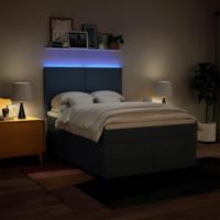 Boxspring met matras stof blauw 160x200 cm - thumbnail