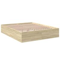 Bedframe bewerkt hout sonoma eikenkleurig 150x200 cm - thumbnail