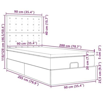 Ottomaanse bed met matras 90x200cm kunstleer wit