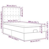 Ottomaanse bed met matras 90x200cm kunstleer wit - thumbnail