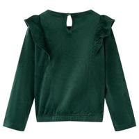 Kinderblouse met ruches 128 donkergroen - thumbnail